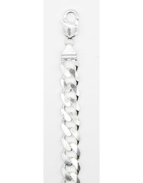 Silver Curb chain bracelet 11.2 mm 21.5 cm PANS300-21.5