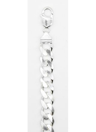 Silver Curb chain bracelet 11.2 mm 21.5 cm PANS300-21.5
