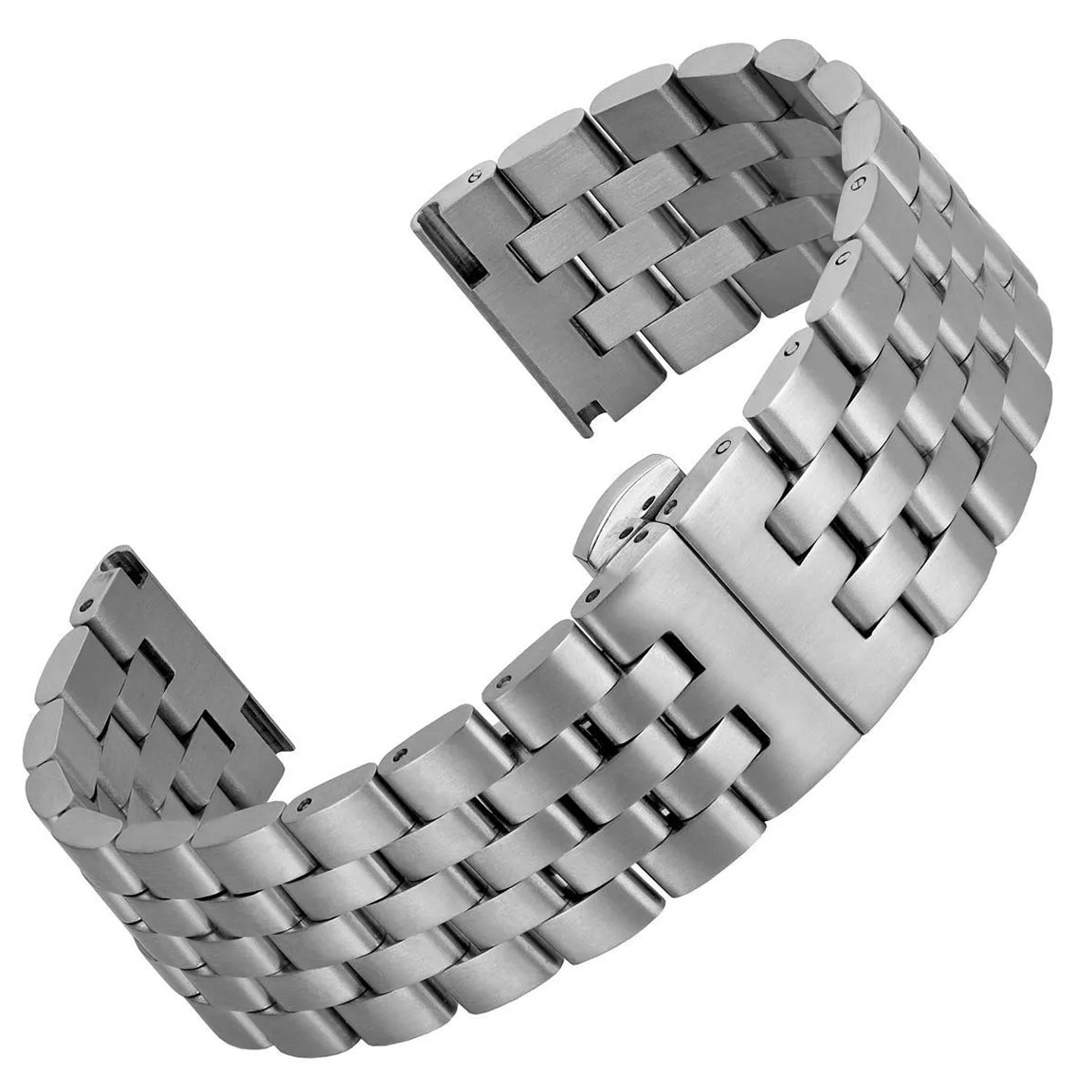 Geckota Shillingford Butterfly Solid 5 Link Stainless Steel Watch Strap watchesonline
