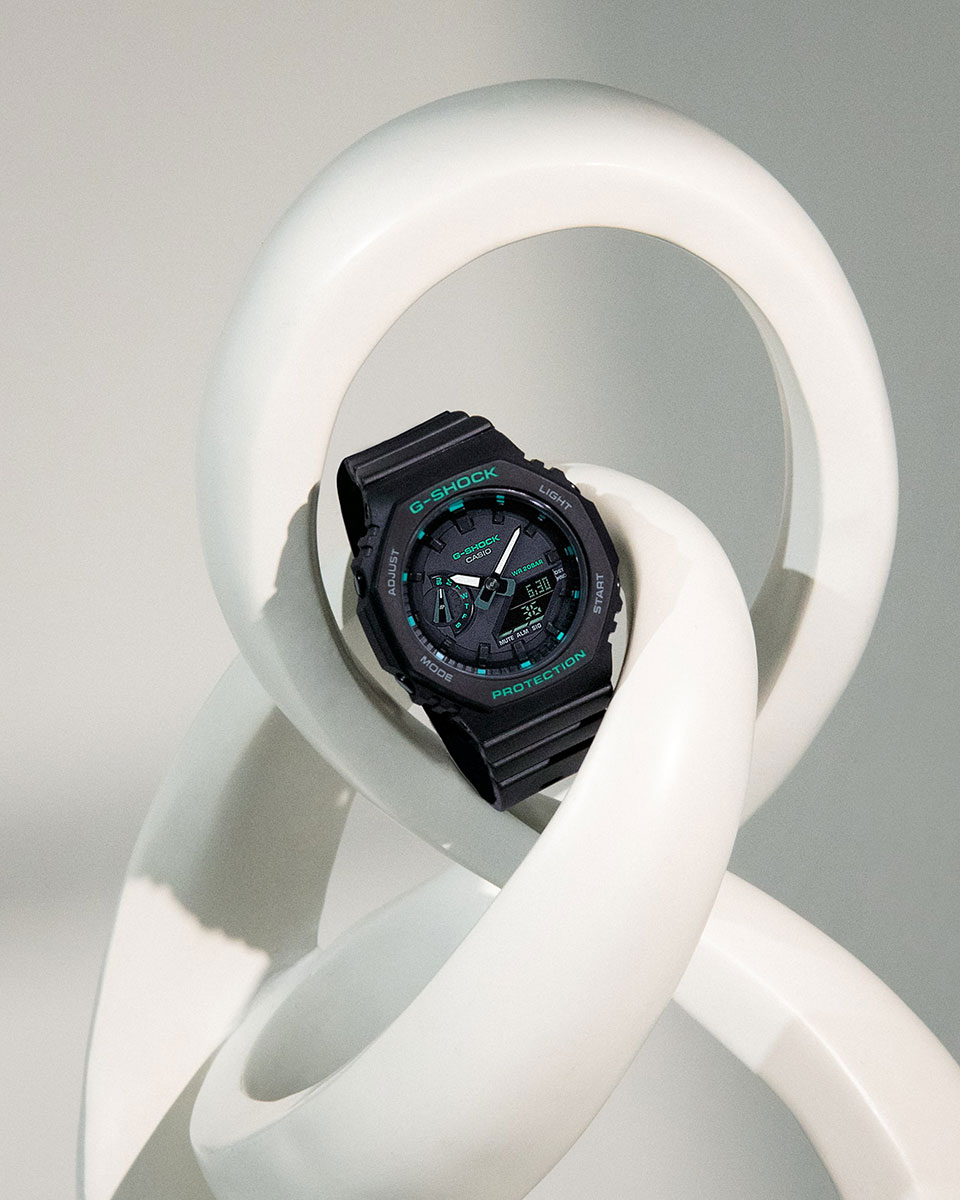 Casio G-Shock - Orologio da polso da uomo al quarzo Sportivo bracciale e cassa in Resina di colore Verde display analogico verde - GMA-S2100GA-3AER