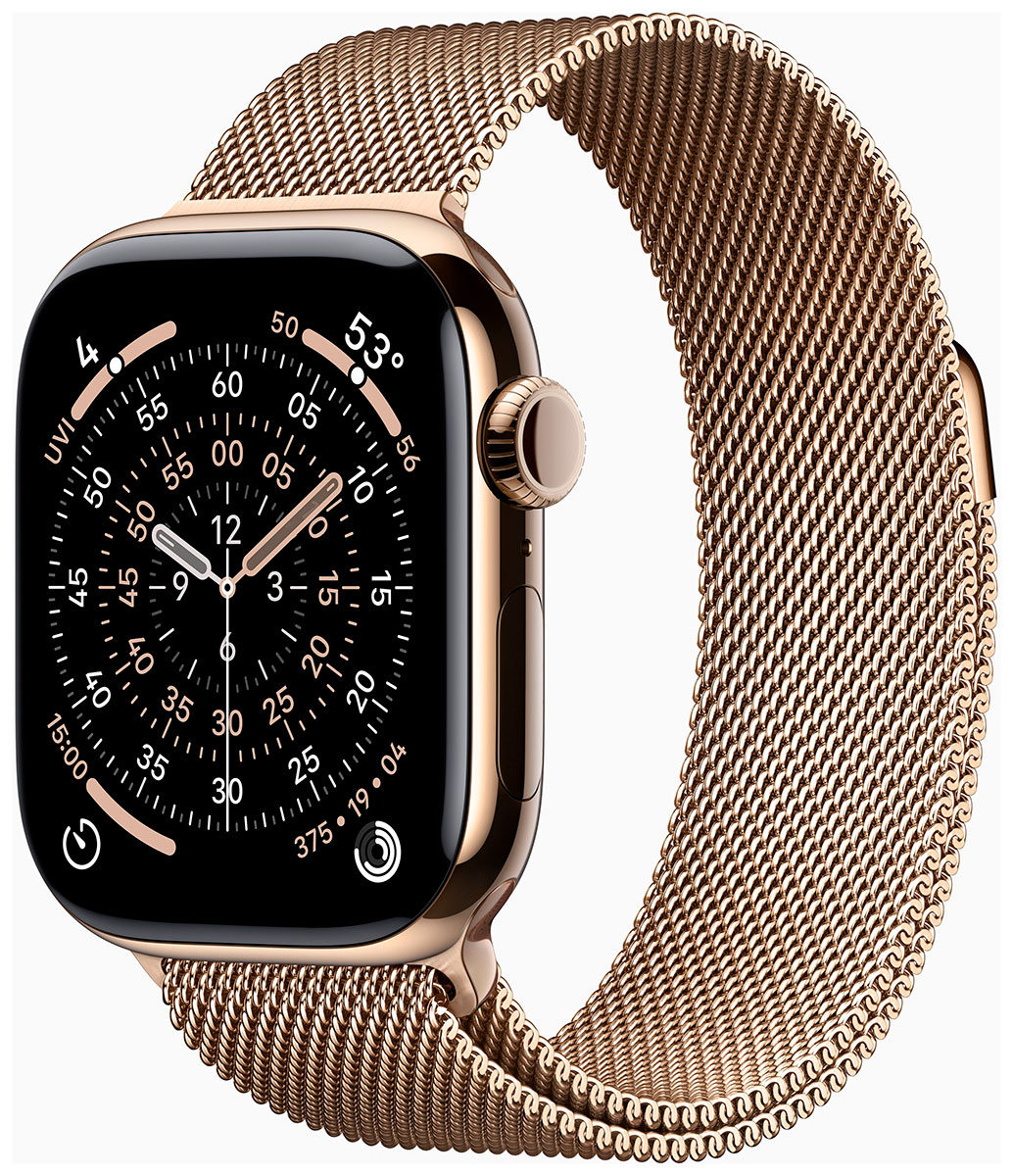 Apple Watch Series 11 GPS + Cellular 42mm Gold Titanium Case with Gold Milanese Loop MF8Y4QN/A