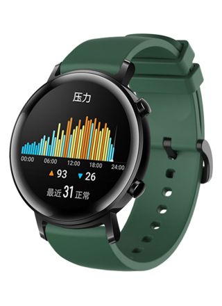 Tiera green silicone watch strap  20 mm quick-release - black buckle