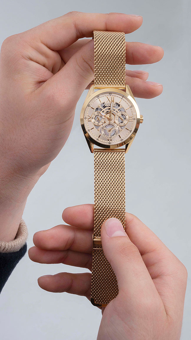 Guess Reloj Hombre Analogico Cuarzo con Correa de Piel W0922G7