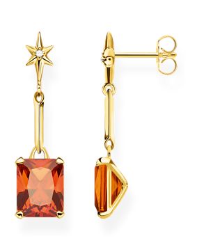 Thomas Sabo earrings orange stone with star H2115-971-8