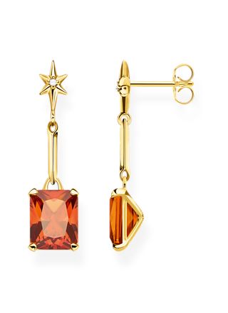 Thomas Sabo earrings orange stone with star H2115-971-8