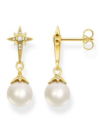 Thomas Sabo pearl star gold earrings H2118-445-14