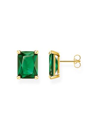 Thomas Sabo earrings green stone gold H2167-472-6