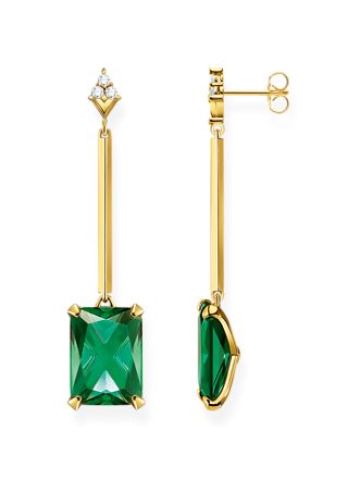 Thomas Sabo earrings green stone gold H2176-971-6