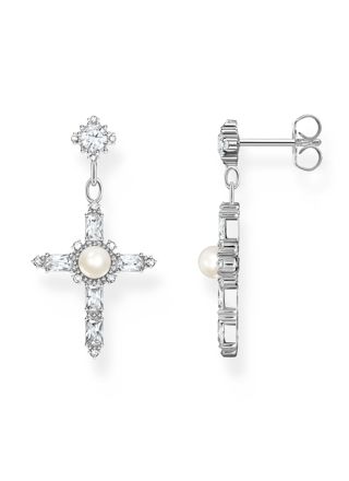 Thomas Sabo True Romance white stones cross earrings H2312-167-14