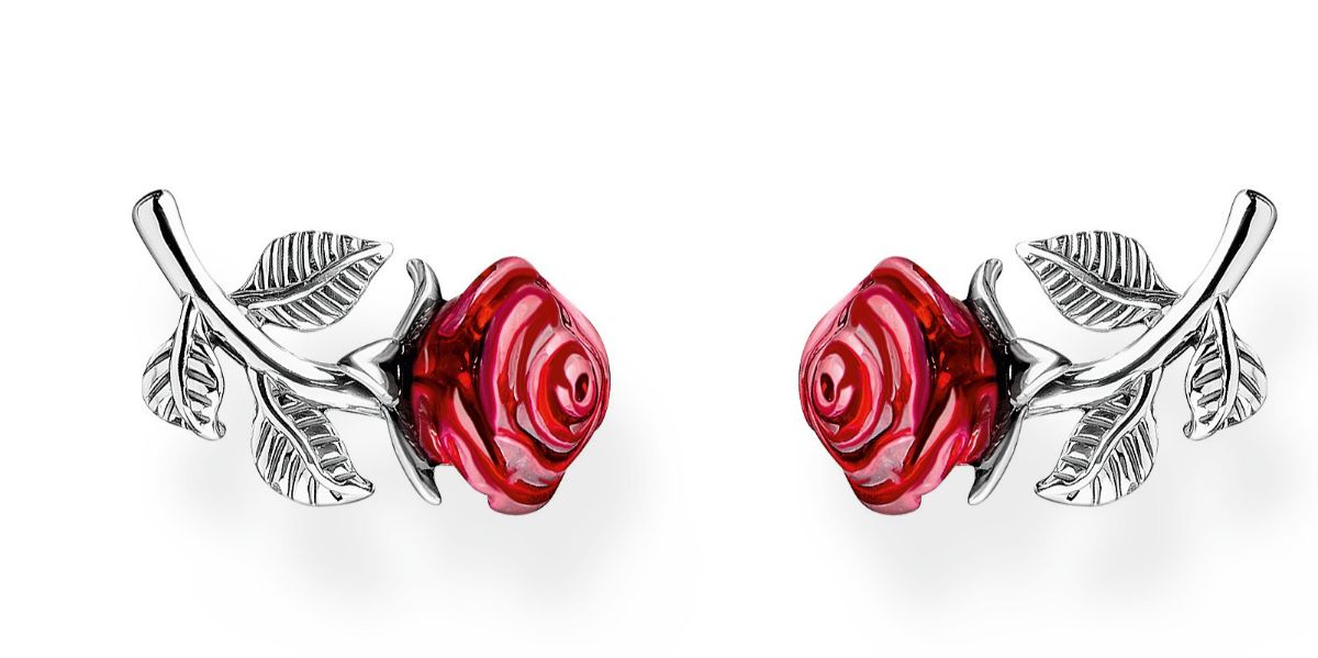 Thomas Sabo True Romance Silver ear Roses rose earrings H2314-664-10