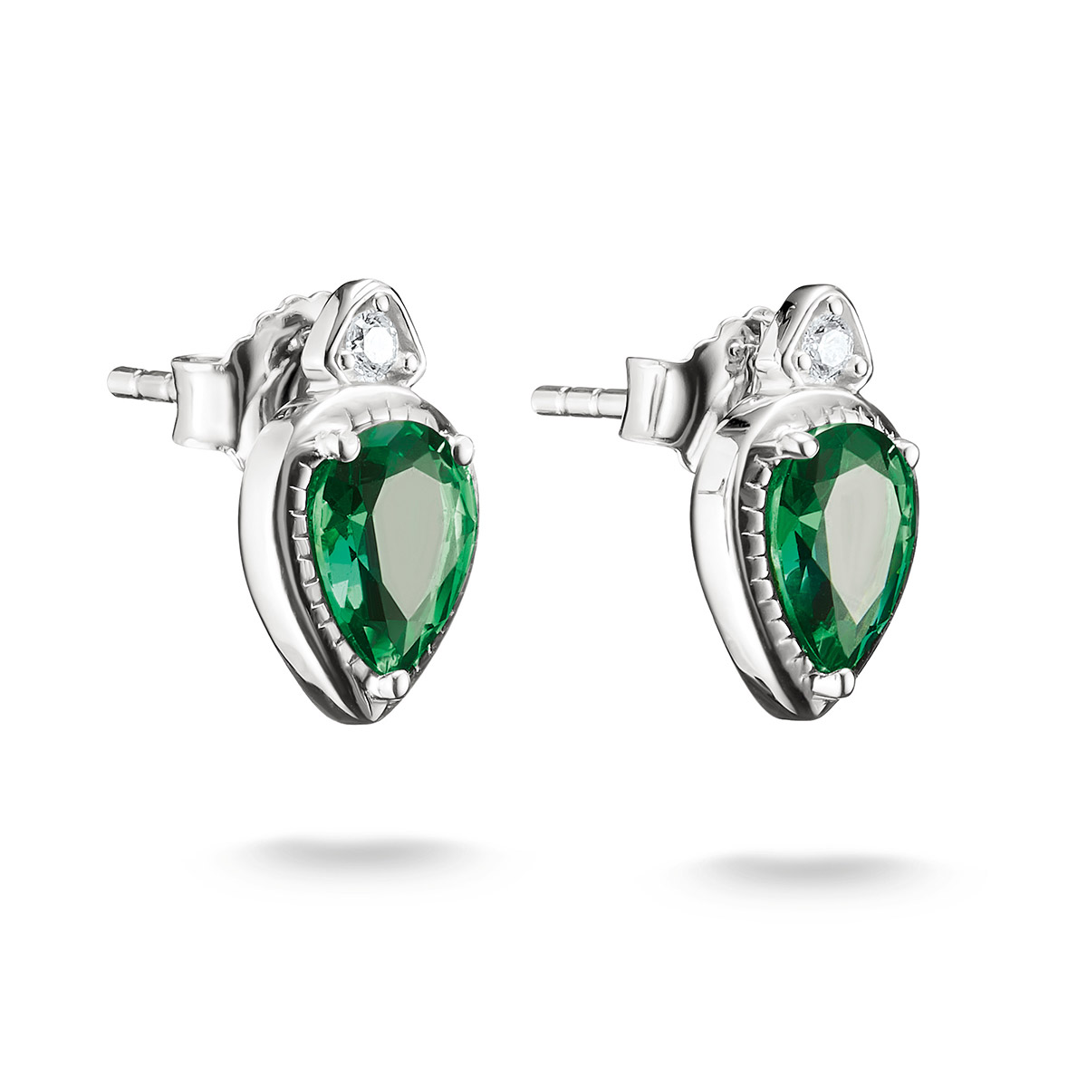 Thomas Sabo ELYNDRA green silver earrings 12 mm H2333-166-6