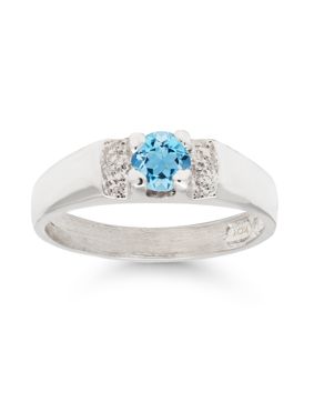 Silver babtism ring h6003aqua
