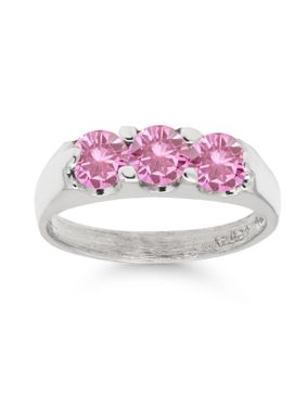 Silver babtism ring h6014pink