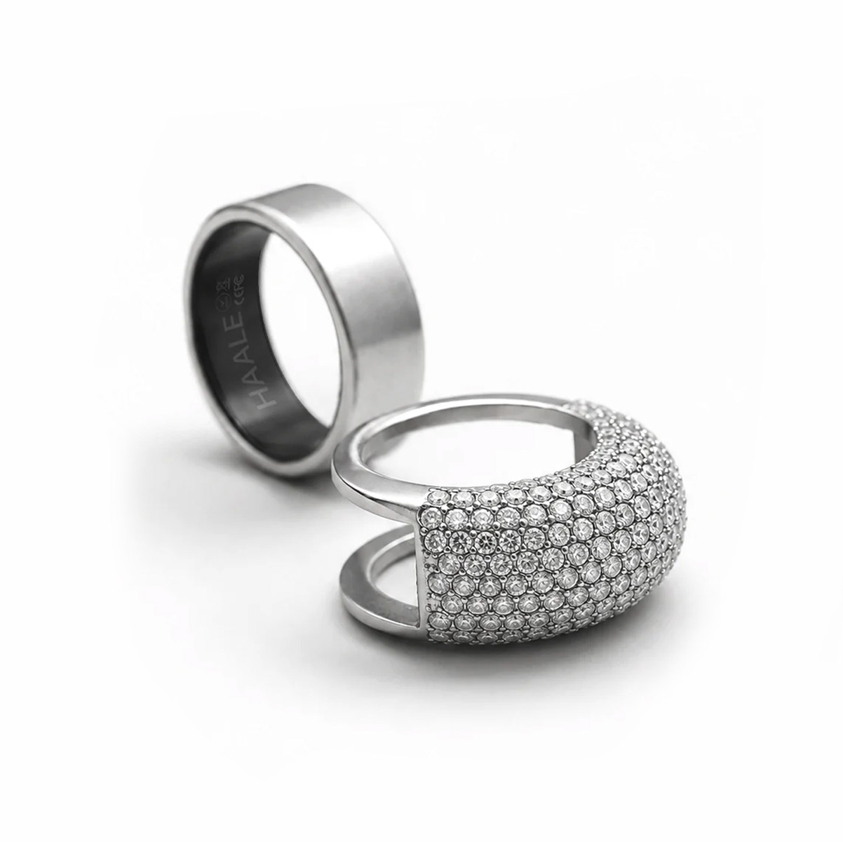HAALE II Pavé ring cover silver
