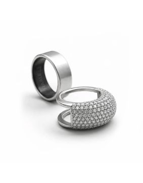 HAALE II Pavé ring cover silver