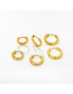 Madoww Halo Huggies Trio earring set gold-plated