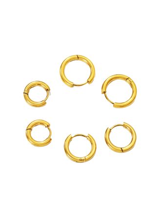 Madoww Halo Huggies Trio earring set gold-plated