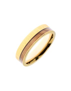 HAVU titanium ring with wood Jalo gold