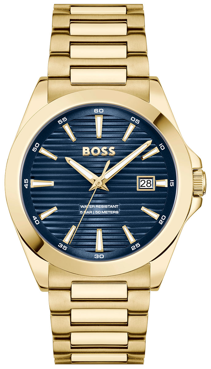 Hugo boss vintage watch gold and blue