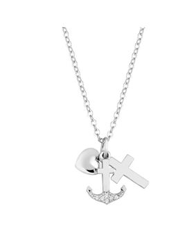 Lykka Faith Hope Love silver necklace 42+3cm