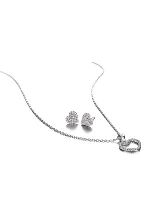 DFJ Heartful jewelry set silver