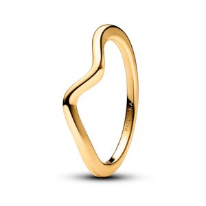 Pandora Timeless Non-stackable Polished Wave Ring 14k gold-plated ring 163095C00