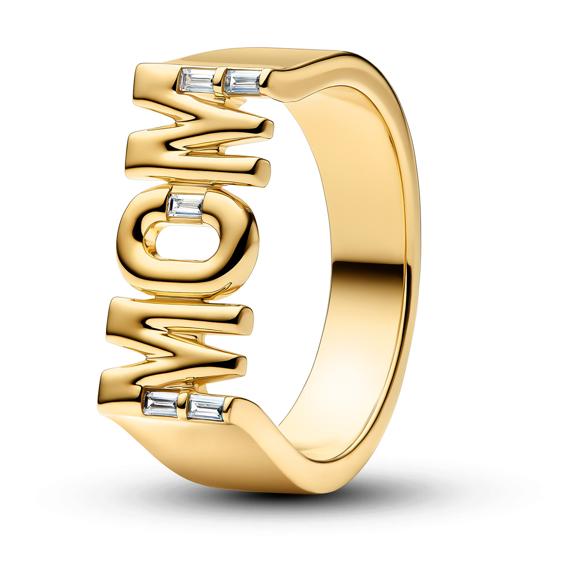 Pandora Moments gold-plated MOM ring 164460C01