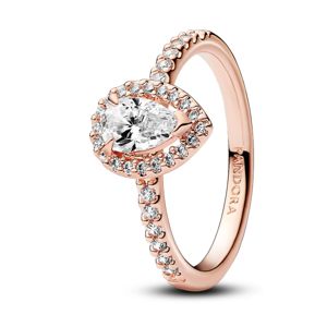 Pandora Timeless Stackable Sparkling Pear Halo 14k Rose gold-plated ring 182835C01
