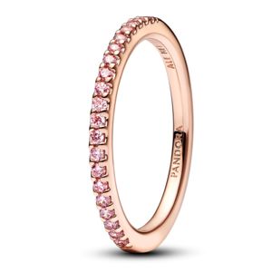 Pandora Moments 14k rose gold plated ring pink cz 182999C01