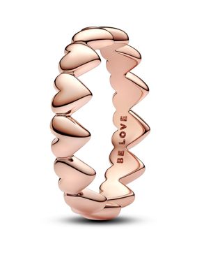 Pandora Moments Row of Hearts 14k rose gold-plated ring 183427C00