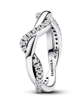 Pandora Timeless stackable Sparkling Intertwined Wave Ring Sterling silver 193098C01