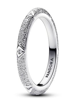 Pandora ME Texture & Stones Sterling silver Cubic Zirconia Clear silver ring 193322C01