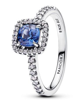 Pandora Timeless Halo silver ring blue 193555C01