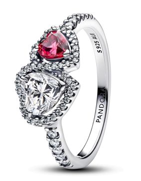 Pandora Timeless Halo hearts ring red 193662C01
