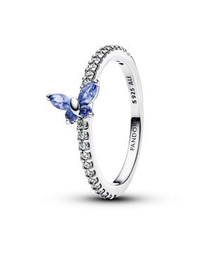Pandora Timeless Sparkling Blue Butterfly Silver Ring 194269C01