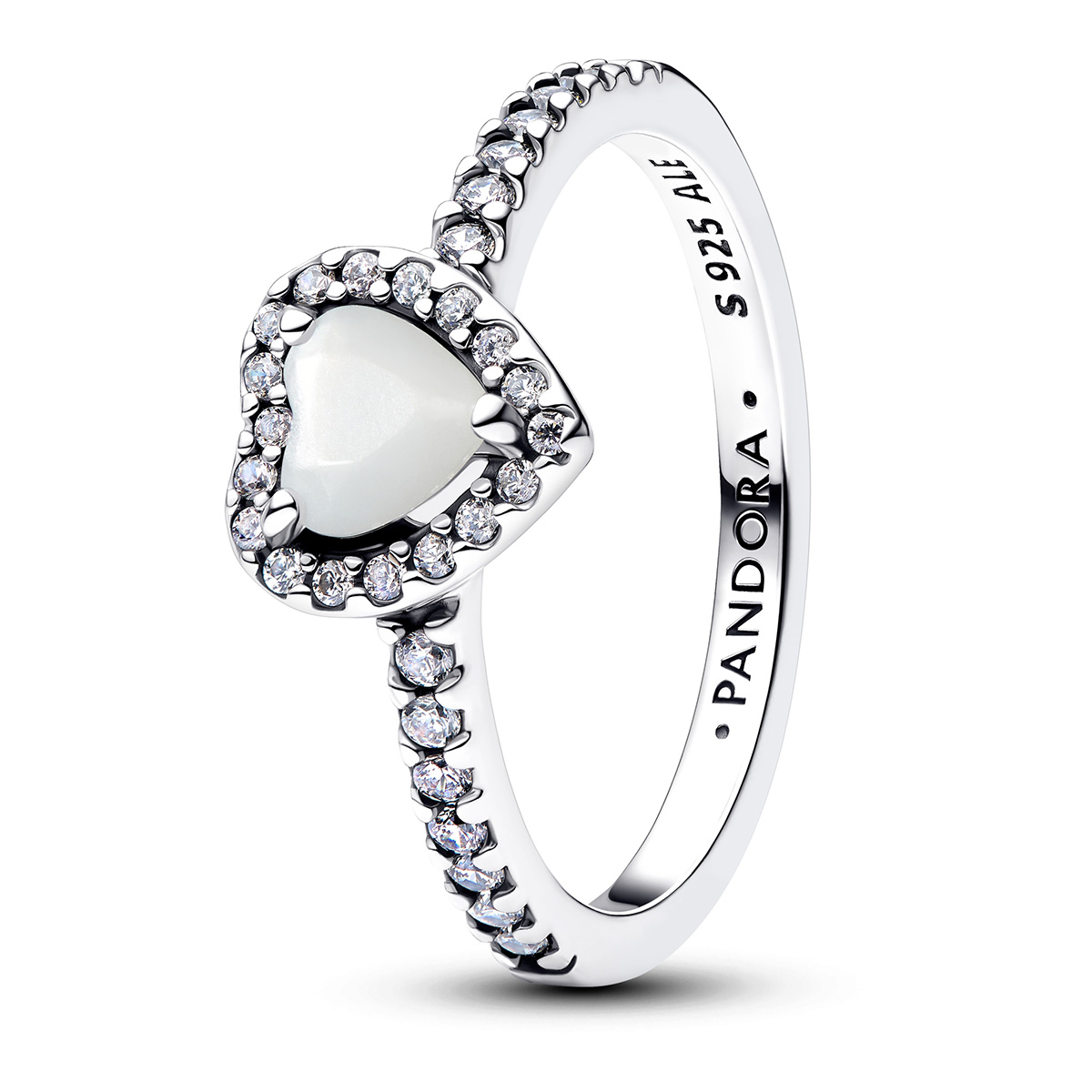 Pandora Timeless Elevated White Heart ring 198421C11