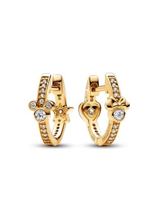 Pandora X Disney Mickey Mouse & Minnie Mouse Sparkling Eternite 14k Gold Plated earrings 262959C01