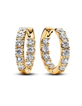 Pandora Timeless Sparkling Row Eternity 14k Gold-plated hoops 263002C01