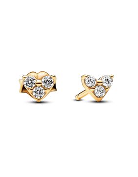 Pandora Timeless Triple Stone Heart 14k Gold-plated heart earrings 263003C01
