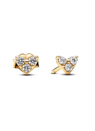 Pandora Timeless Triple Stone Heart 14k Gold-plated heart earrings 263003C01