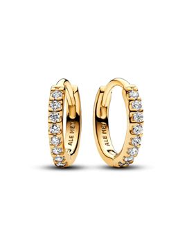 Pandora Timeless Sparkling Huggie 14k Gold-plated hoops 263015C01