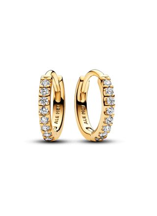 Pandora Timeless Sparkling Huggie 14k Gold-plated hoops 263015C01