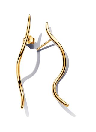 Pandora Essence 14k Gold-plated Organically shaped wire earrings 263287C00