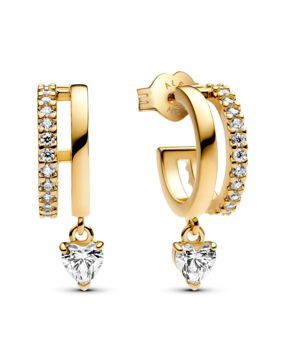 Pandora Timeless gold-plated heart hoop earrings 263685C01