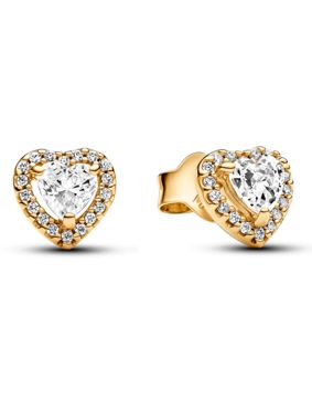Pandora Sparkling Elevated Heart Stud 14k gold-plated heartearrings 268427C01