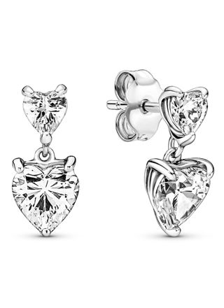 Pandora Timeless Double Heart Sparkling earrings 291199C01