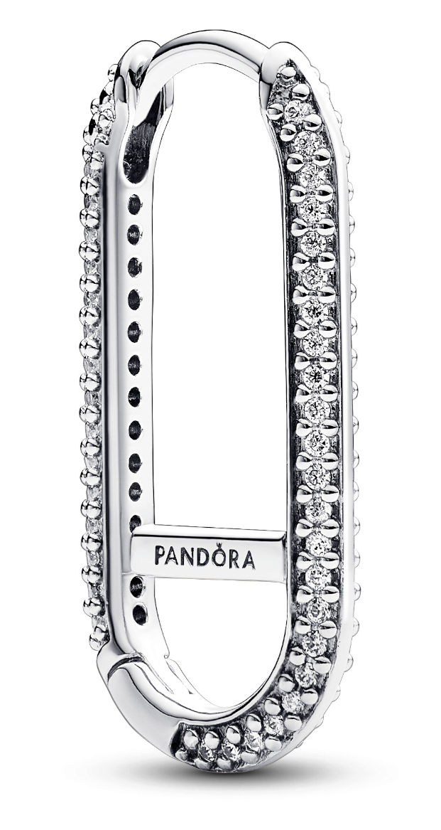 Pandora ME earring Extended Pave Link 14k Gold-plated
