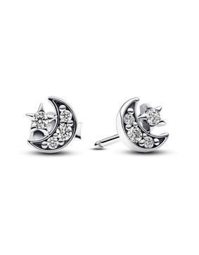 Pandora Moments Sparkling Moon & Star Sterling silver earrings 292990C01
