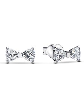 Pandora Timeless Bow silver earrings clear 293542C01