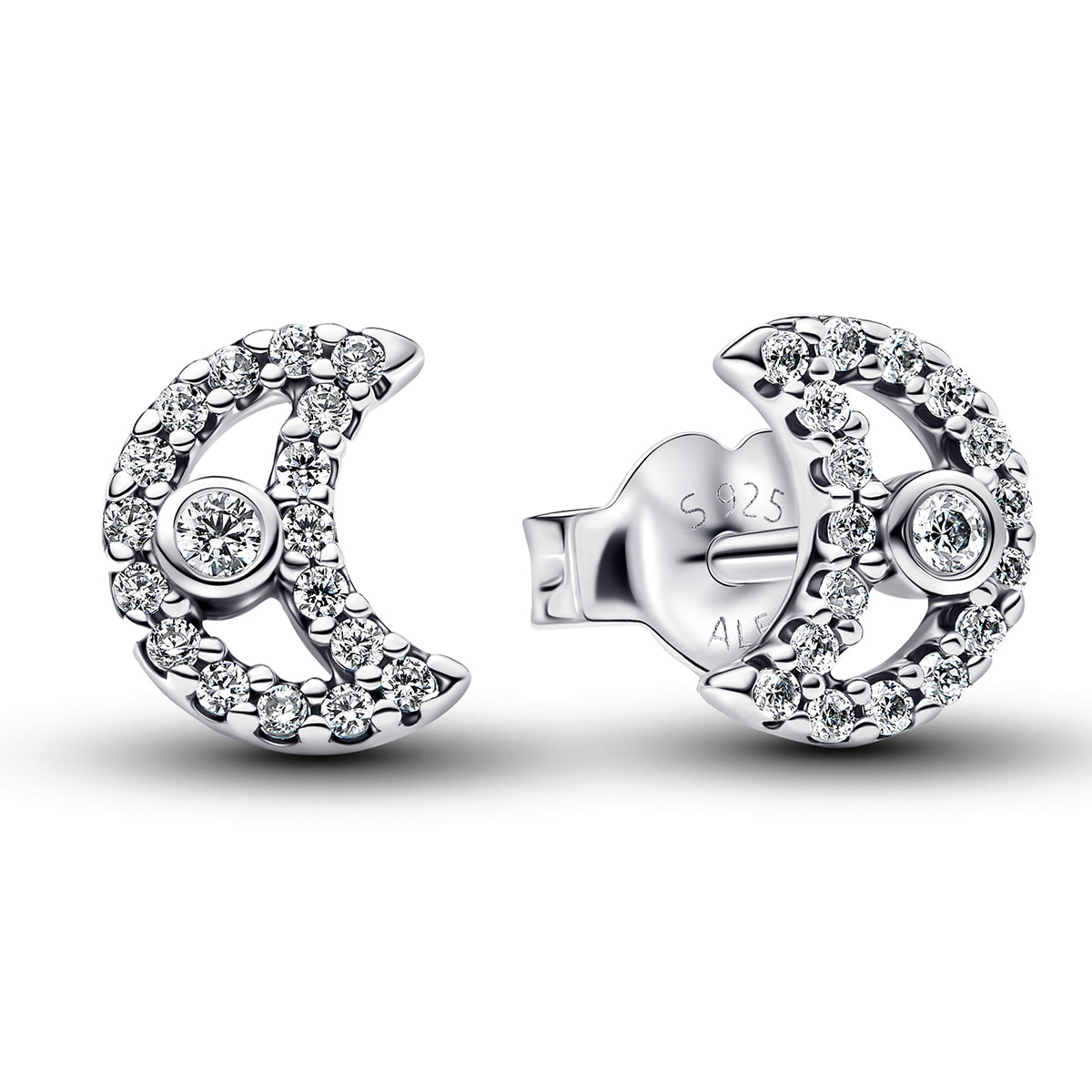 Pandora Timeless Sparkling Moon Silver Earrings 294257C01